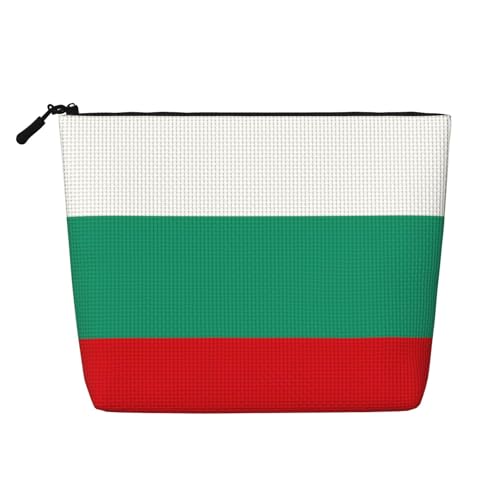 lootpe Reise-Make-up-Tasche mit bulgarischer Flagge, große Kapazität, Kosmetiktasche für Damen, tragbare Kosmetiktasche, Kulturbeutel von Lootpe