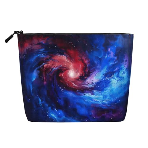 lootpe Reise-Make-up-Tasche mit großem Fassungsvermögen, Kosmetiktasche für Damen, tragbare Kosmetiktasche, Kulturbeutel, Rot / Blau von Lootpe