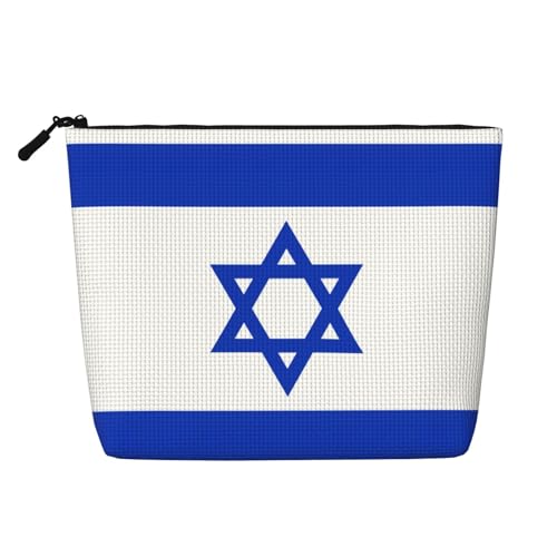 lootpe Reise-Make-up-Tasche mit israelischer Flagge, große Kapazität, Kosmetiktasche für Damen, tragbare Kosmetiktasche, Kulturbeutel von Lootpe