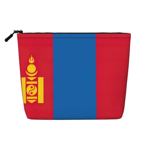 lootpe Reise-Make-up-Tasche mit mongolischer Flagge, große Kapazität, Kosmetiktasche für Damen, tragbare Kosmetiktasche, Kulturbeutel von Lootpe