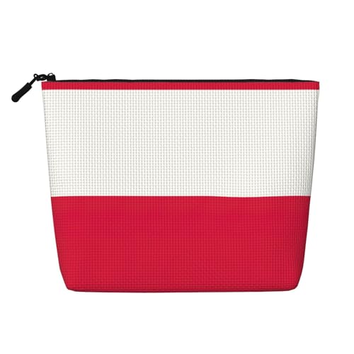 lootpe Reise-Make-up-Tasche mit polnischer Flagge, große Kapazität, Kosmetiktasche für Damen, tragbare Kosmetiktasche, Kulturbeutel von Lootpe