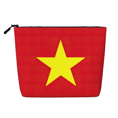 lootpe Reise-Make-up-Tasche mit vietnamesischer Flagge, große Kapazität, Kosmetiktasche für Damen, tragbare Kosmetiktasche, Kulturbeutel von Lootpe