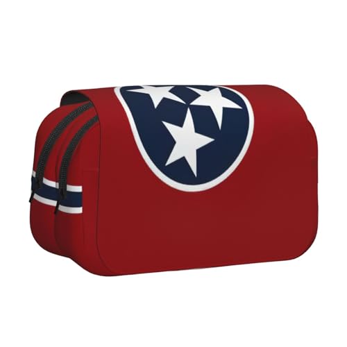 lootpe Tennessee Federmäppchen mit Staatsflaggen-Druck, großes Fassungsvermögen, Markertasche, Schreibwaren-Organizer-Tasche, tragbare Büro-Stifttasche von Lootpe