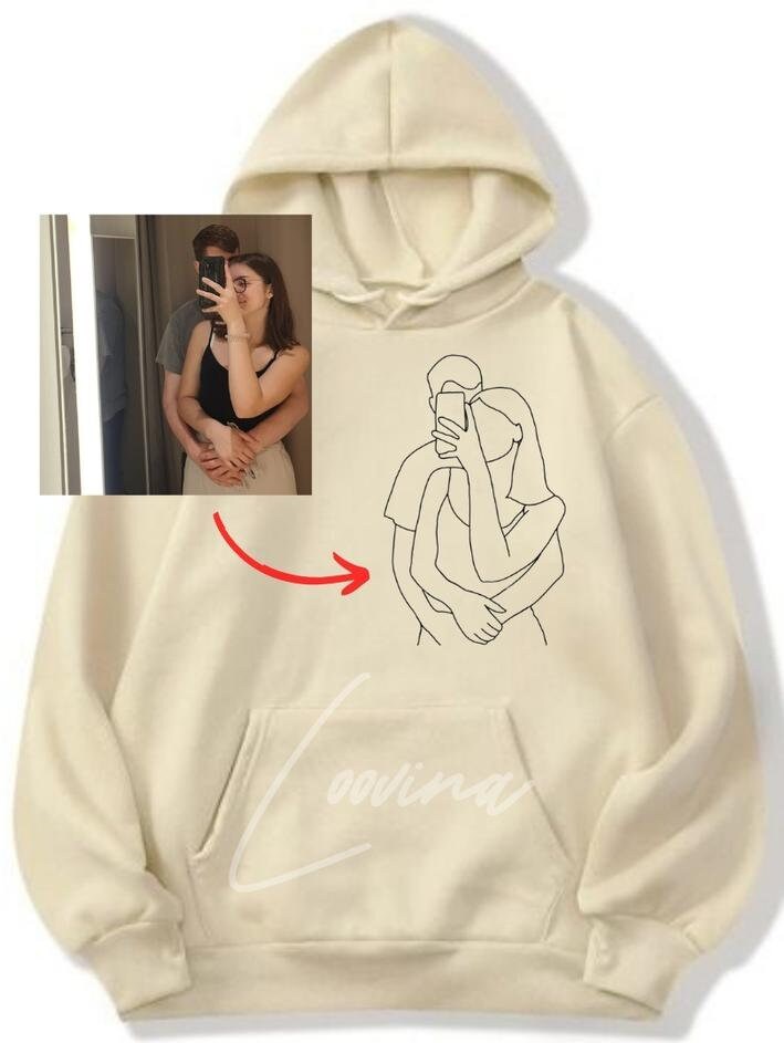 Personalisierter Hoodie Mit Fotostickerei | Geschenk Valentinstag Couple Hochzeitsgeschenk von Loovina
