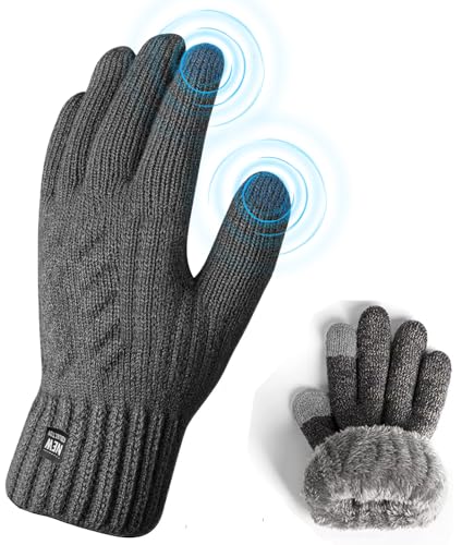 Loowoko Handschuhe Damen winter mit Fleecefutter, Touchscreen Warme Verdickung Elastischer handschuhe, Thermo handschuhe für damen herren von Loowoko