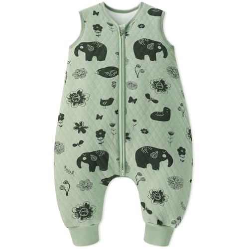 Looxii Schlafsack Baby mit füßen 1.5 Tog Baumwolle BabySchlafsack Herbst Ganzjahres Schlafsack mit Beinen für Kinder 6-18 Monate Jungen Mädchen 70 cm von Looxii