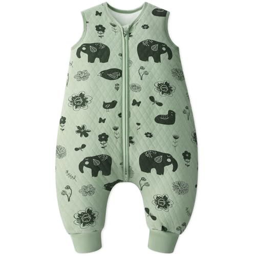 Looxii Schlafsack Baby mit füßen 2.5 Tog Baumwolle Warm Winterschlafsack Baby Schlafsack mit Beinen für Kinder 3-4 Jahre Jungen Mädchen 90 cm von Looxii