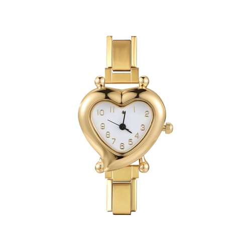 Loozykit Italian Charm Bracelet Gold Silber Men Uhrenkopf Italian Charms Watch for Women Spleißbar Edelstahl Italian Charm Watch Armband DIY Armband modul Uhr Geschenke (Gold Weiß 5,7 * 2,5 cm) von Loozykit