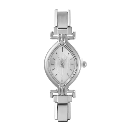 Loozykit Italian Charm Bracelet Gold Silber Men Uhrenkopf Italian Charms Watch for Women Spleißbar Edelstahl Italian Charm Watch Armband DIY Armband modul Uhr Geschenke (Silber weiß 5,7 * 2,14 cm) von Loozykit