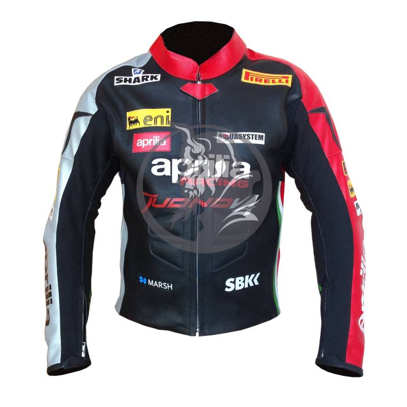 Aprilia Racing Motorrad Rsv4 Individuelle Biker Lederjacke | Motorradjacke Mit Schutz An Schultern, Ellbogen Und Rücken von LopeholtLeather