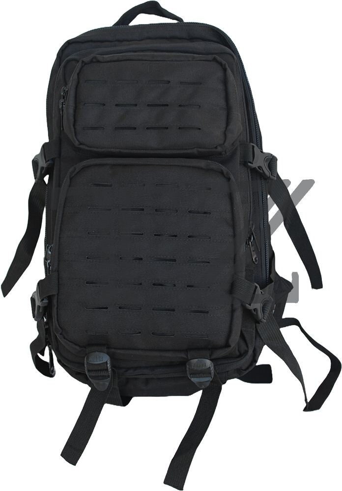 Schwarzes Laser Cut Molle Assault Pack | Schwarz Molle Rucksack 30L Für Armee Jagd Wandern Gym Schule von LopeholtLeather