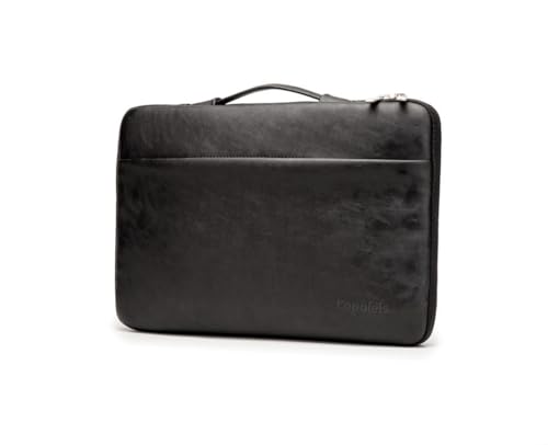 Lopoleis® Laptoptasche, Arbeitstasche Herren und Damen PU Leder, Laptop hülle Business Handtasche Tragetasche, Laptophülle, Laptop Tasche mit Griff für Macbook (14 Zoll, Schwarz) von Lopoleis