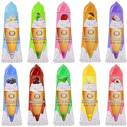 Loppdece 10 Stück Mini Handcreme Set, Feuchtigkeitsspendende Handcreme Mit Aloe Vera Und Vitamin E, 10 Duft Hand Tag Nachtcreme, Handcreme für Trockene Hände Füße Damen Geschenkset von Loppdece