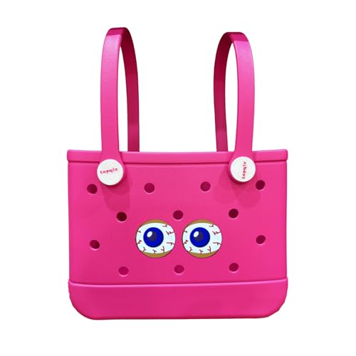 Lopqix Gummikorb, kleiner EVA-Korb, DIY-Gummiband, leichte Tragetasche für Bad, Strand, Reisen, Fitnessstudio, Pool, Knallpink (Hot Pink) von Lopqix