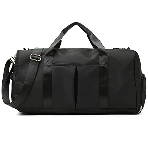 Kleiner Turnbeutel für Damen und Herren, Workout-Tasche für Sport und Wochenendausflug, wasserdichte Reisetasche mit Schuh- und Nasskleiderfächern, Schwarz, AB9271 Kleiner Turnbeutel für Damen und Herren, Workout-Tasche für Sport und Wochenendausflug, wasserdichte Reisetasche mit Schuh- und Nasskleiderfächern, Schwarz, AB9271 von Lopwin