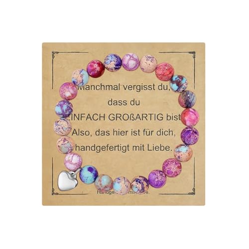 Natürliche Steine Heilungskristall Armbänder, lustige Geschenke für Lehrer Ende des Jahres, beste Armbandgeschenke für Frauen und Teenager-Mädchen aus natürlichen Steinen (E) von Lopxenu
