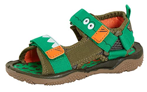 Jungen Neuheit Krokodil Sport Sandalen Säuglinge Kinder Einfach zu befestigen Croc Flach Offene Zehen Sommerschuhe, Grün - grün - Größe: 25 EU von Lora Dora
