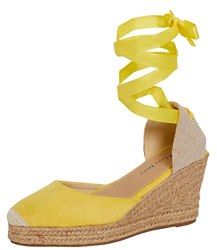 Lora Dora Womens Espadrille Wedge Sandals Lemon Yellow UK 7 von Lora Dora