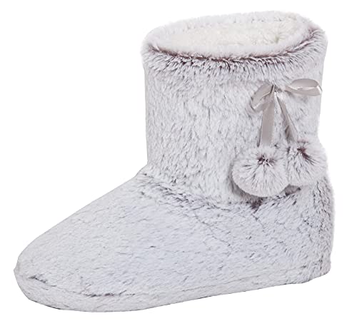 Lora Dora Damen Faux-Fell Hausschuhe Stiefel Memory-Schaum Plüsch Graue Bootie Hausschuhe Grau M/UK 38-40 Lora Dora Damen Faux-Fell Hausschuhe Stiefel Memory-Schaum Plüsch Graue Bootie Hausschuhe Grau M/UK 38-40 von Lora Dora