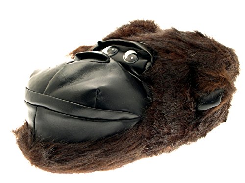 Lora Dora Herren/Damen Hausschuhe mit witzigem Design - AFFE/Pfoten/Wolf - Gorilla-Slipper - Dunkelbraun - S (40-41) von Lora Dora