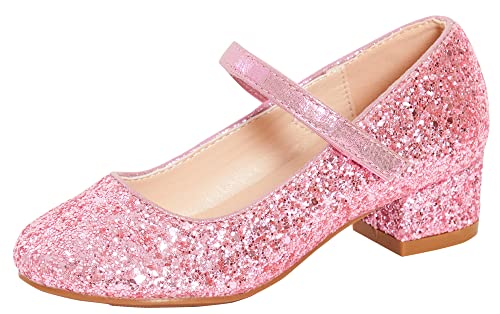 Lora Dora Mary Jane Mädchen-Schuhe mit Blockabsatz und niedrigem Absatz, Pink - pink, glitter - Größe: 30 EU von Lora Dora