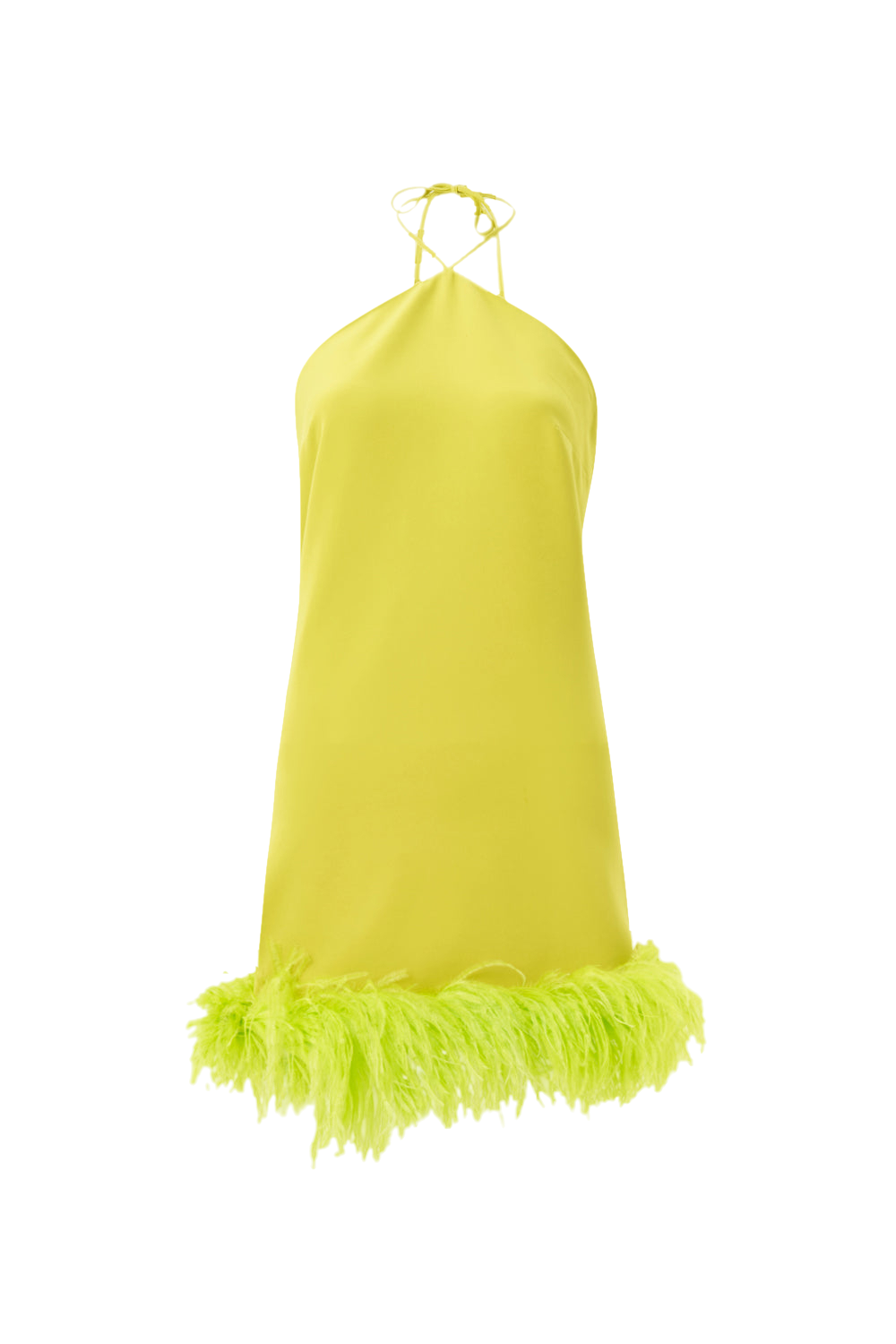 Keira Halter Green Mini Feather Dress - Yellow - L - Lora Istanbul - Mini dresses Keira Halter Green Mini Feather Dress - Yellow - L - Lora Istanbul - Mini dresses von Lora Istanbul