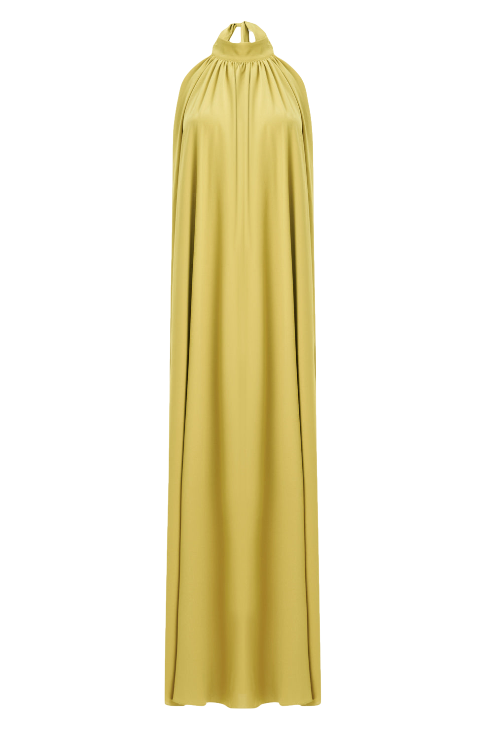 Pam Satin Green Halter Maxi Dress von Lora Istanbul