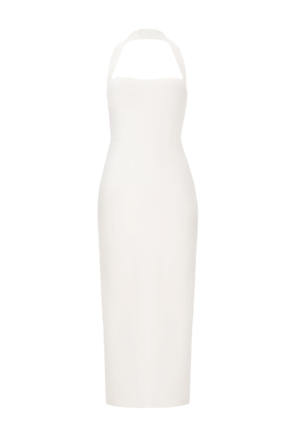 Zoa White Bustier Midi Dress von Lora Istanbul