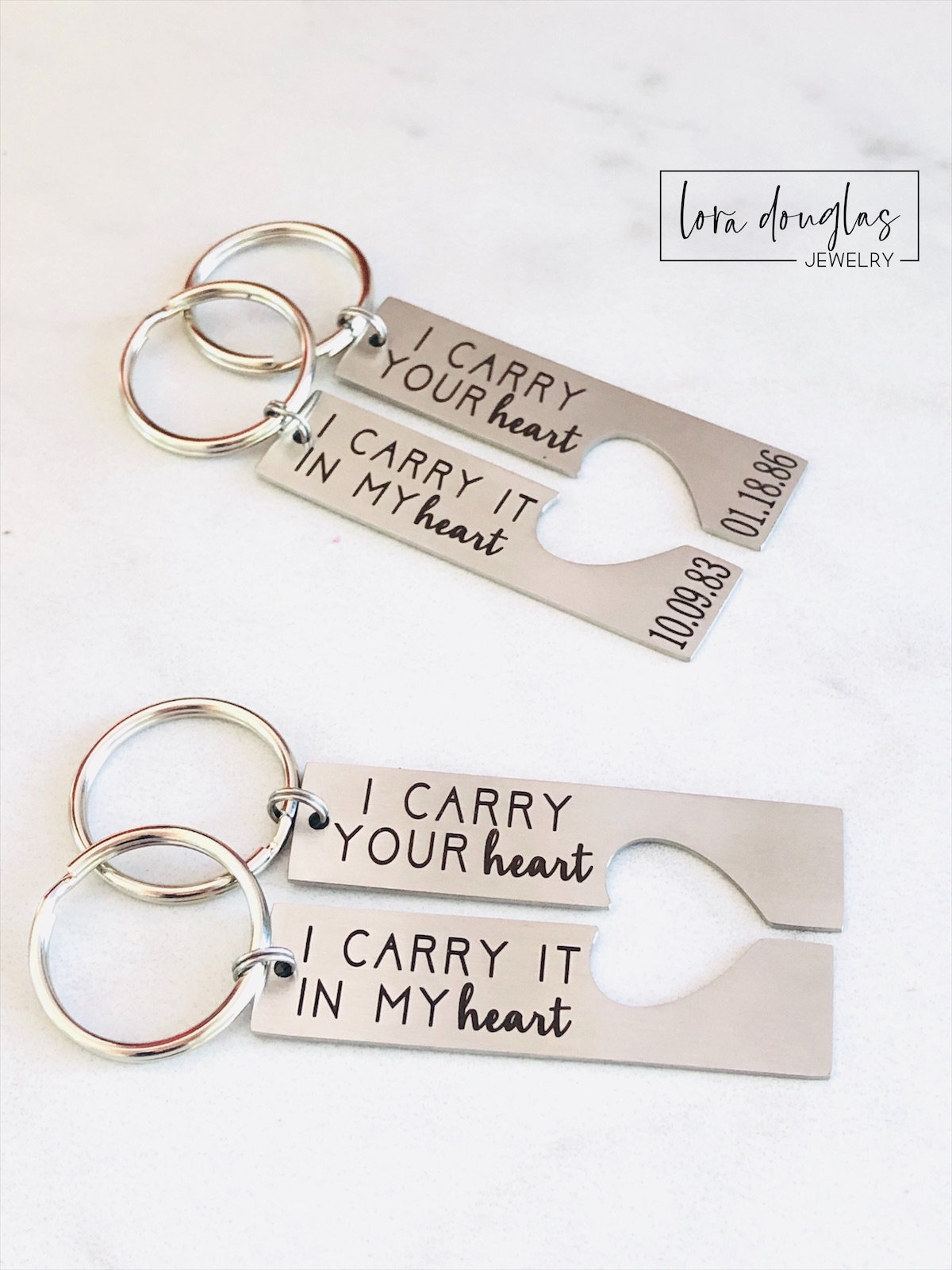 Ich Trage Ihr Herz, Ich Es in Meinem Herzen Sein Und Schlüsselbund-Set, Silber-Edelstahl-Herzausschnitt-Schlüsselanhänger, Optionale Personalisierung Ich Trage Ihr Herz, Ich Es in Meinem Herzen Sein Und Schlüsselbund-Set, Silber-Edelstahl-Herzausschnitt-Schlüsselanhänger, Optionale Personalisierung von LoraDouglasJewelry
