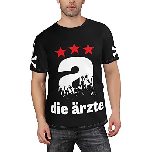 Punk Rock Band Logo Erwachsene 3D Hip Hop gedruckt T-Shirt Sommer Rundhals Kurzarm Casual Graphic Tees Shirt (Schwarz, X-Large) von LoraPetid