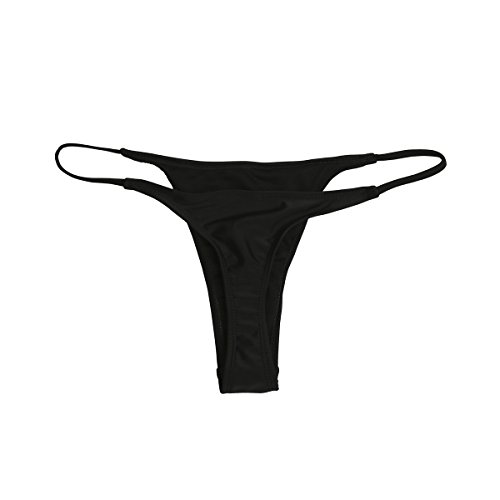 Loralie Damen Mode G-String Tanga Strand Bikinihose Brazilian Bikini Slip Beachwear（S-XL,4 Farbe (L, Schwarz) von Loralie