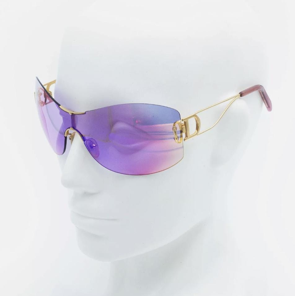 Christian Dior Sonnenbrille Diorella Großen Violetten Regenbogen Gold 2000Er Jahre von LorandLajos