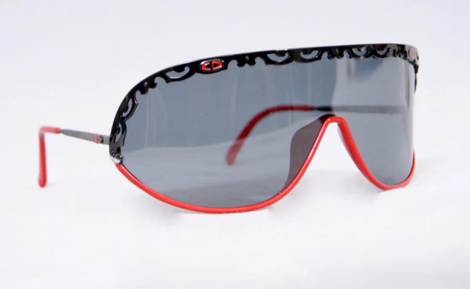 Christian Dior Sonnenbrille Mask 2501 in Schwarz Und Rot Unused - New Y2K von LorandLajos