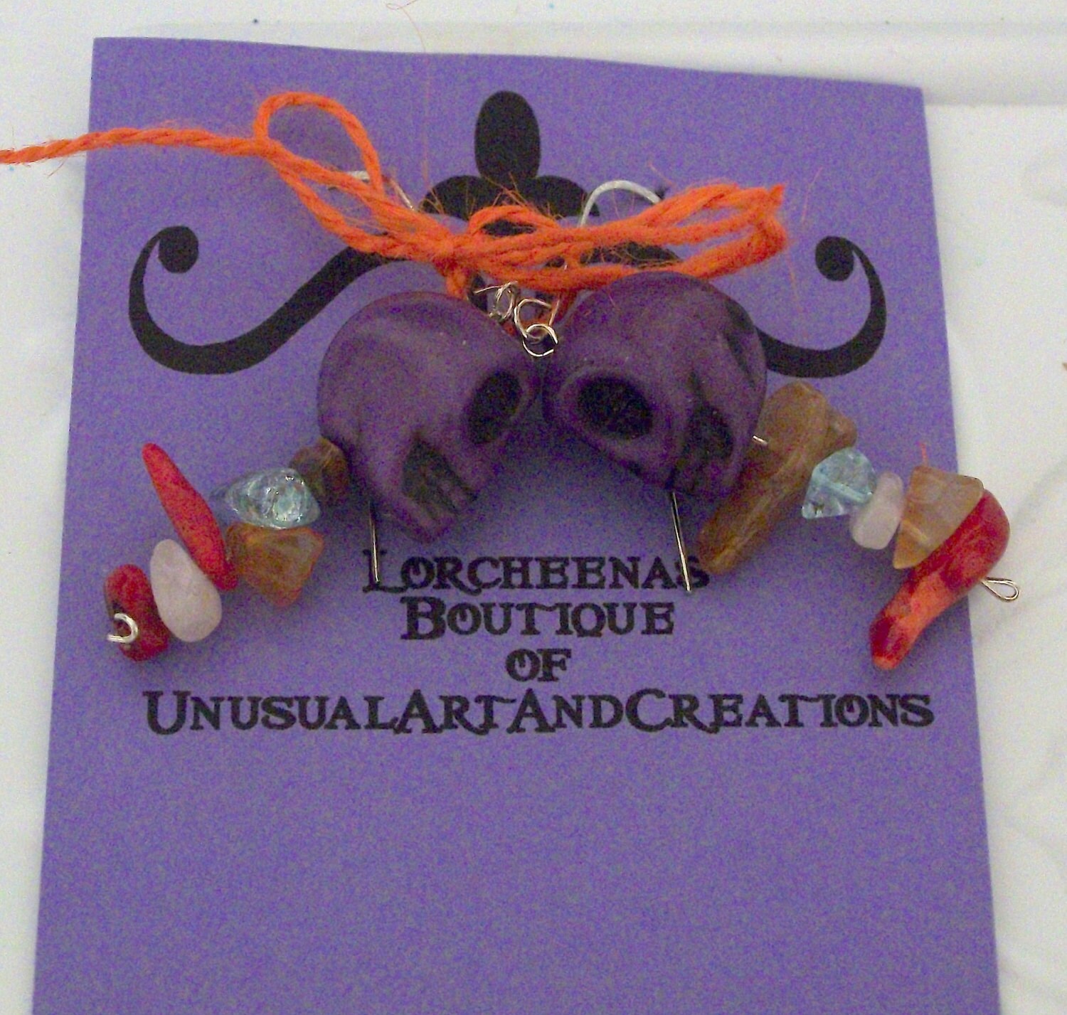 Halloween Schädel Und Edelsteinen Glück Amulett Ohrringe Unheimlich Gruselig Stören Spaß Von Lorcheenas von Lorcheenas