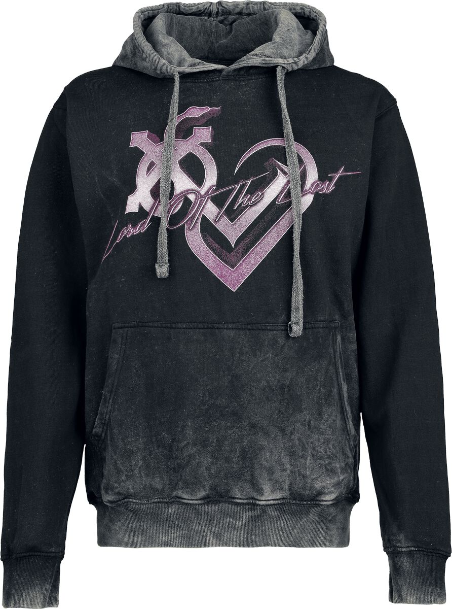 Lord Of The Lost Retro Heart Kapuzenpullover grau in XL von Lord Of The Lost