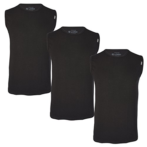 Lord 3er Pack T-Shirt Tank Top Muskelshirt Unterhemd Ärmellos schwarz L von Lord