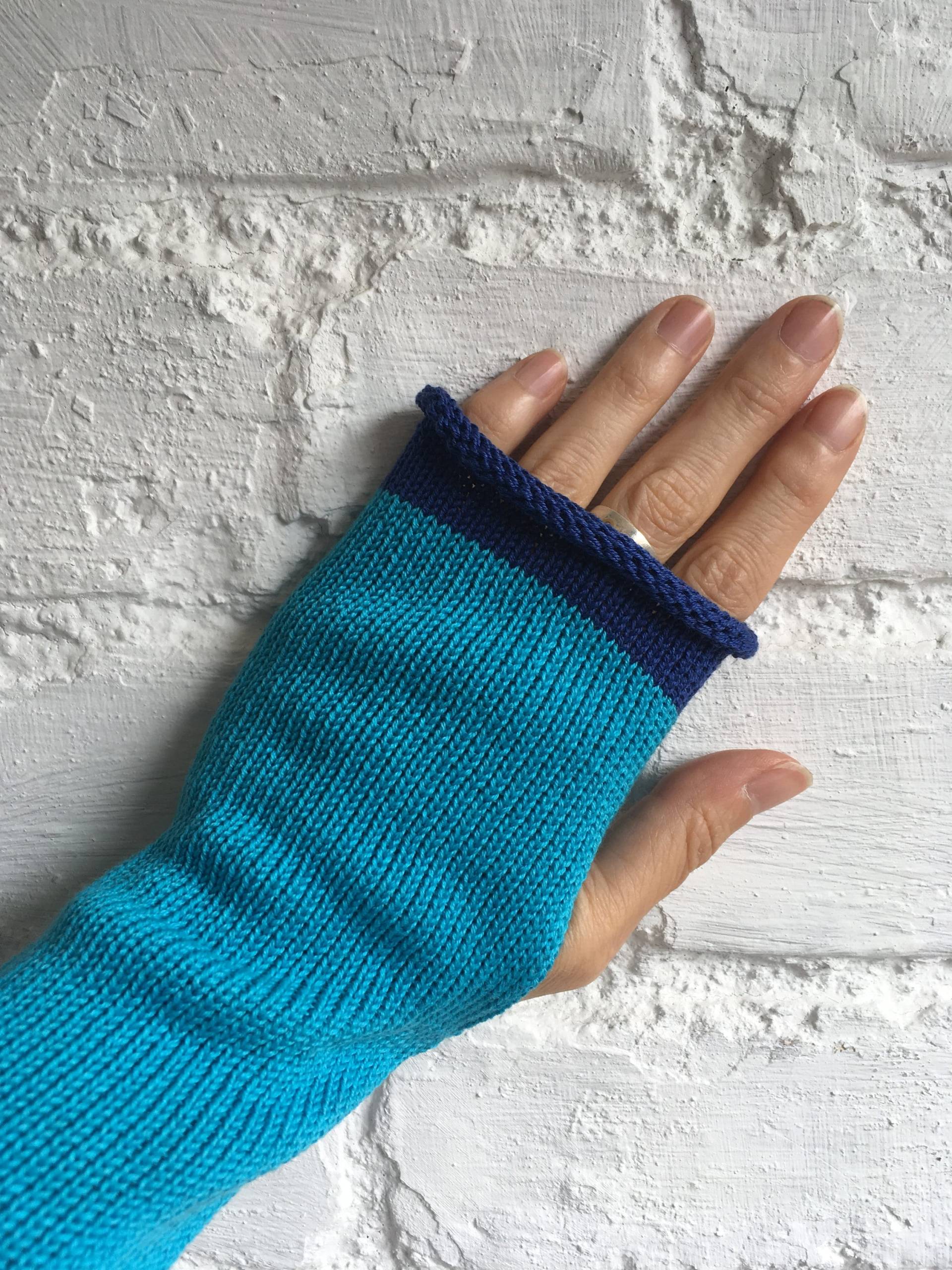 Türkis Blaue Handschuhe, Fingerlose Baumwollhandschuhe, Pulswärmer, Armstulpen, Vegan Handschuhe Türkis Blaue Handschuhe, Fingerlose Baumwollhandschuhe, Pulswärmer, Armstulpen, Vegan Handschuhe von LordandTaft