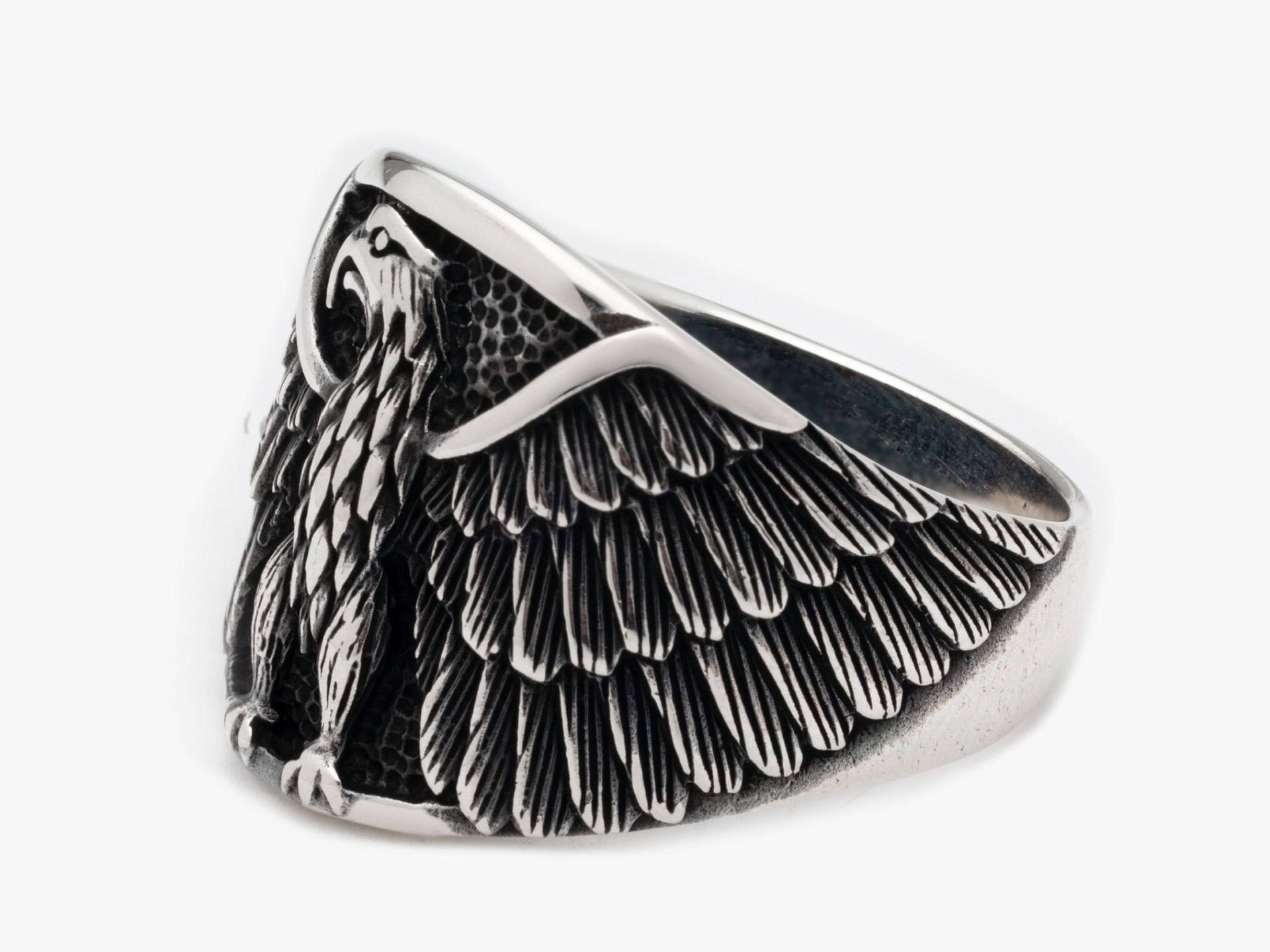 925 Sterling Silber Herren Ring/American Eagle Gothic Handmade Free Man Kampf Um Liebling Geschenk Für Chef von LordenSilver