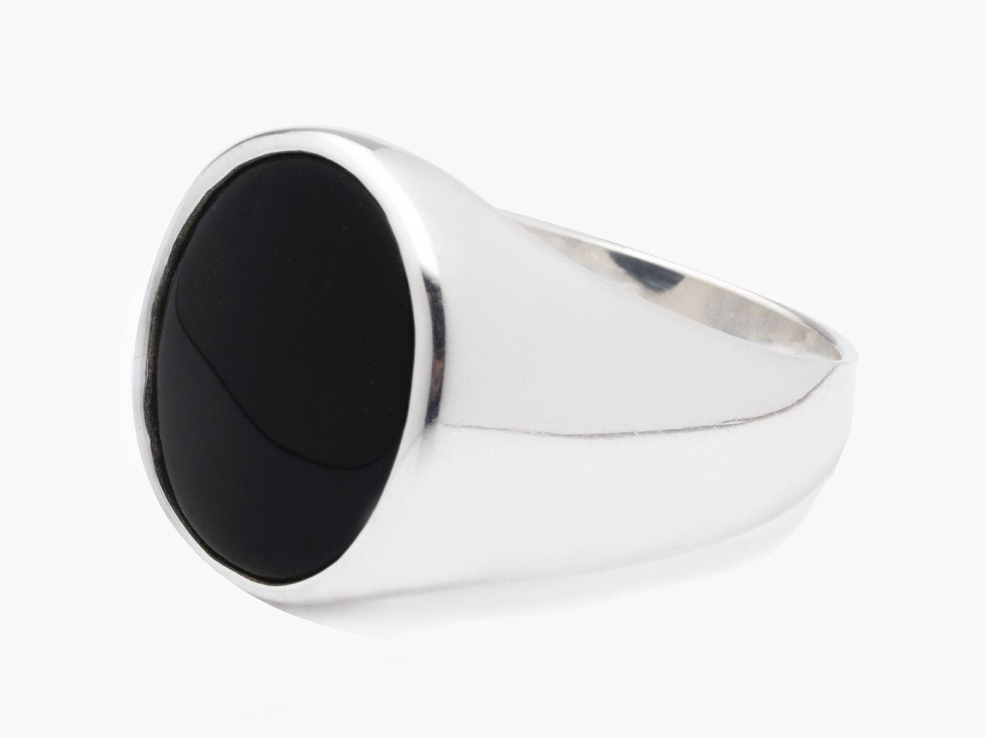 Ovaler Schwarzer Onyx Silber Ring/Herren Handgemachter Besonderes Design Schmuck Statement Männer Geschenke Für Ihn Geschenk Mann von LordenSilver