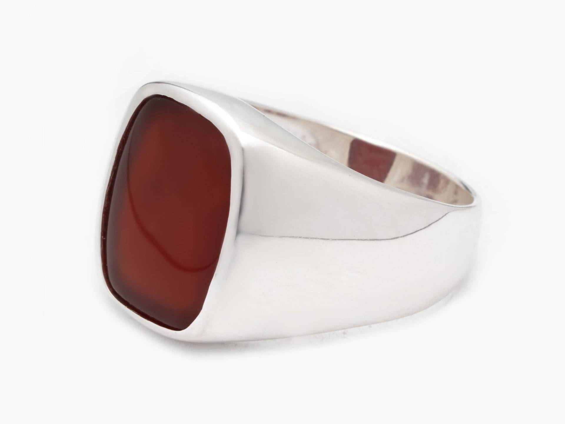 Roter Achat Ring/Moderner Nützlicher Silberring Herren Silberring Statement Design Geschenk Für Viel Glück Männer von LordenSilver