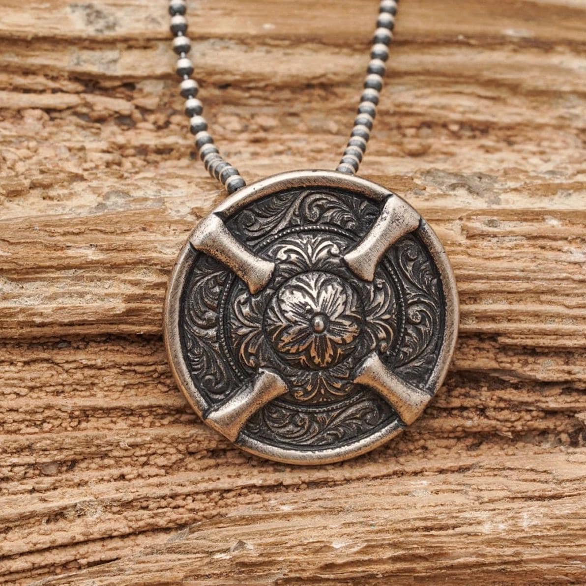 Schild Silber Anhänger/Kreis Halskette Massiver 925 Sterling Herren Schmuck Geschenk Für Sohn Freund Schild Silber Anhänger/Kreis Halskette Massiver 925 Sterling Herren Schmuck Geschenk Für Sohn Freund von LordenSilver