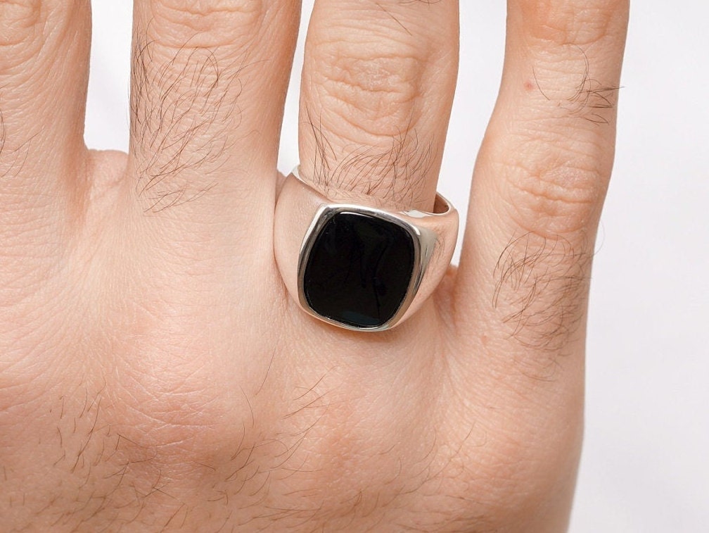 Schwarzer Onyx Silber Ring/Herren Handarbeit Besonderes Design Schmuck Statement Männer Jahrestag Geschenke Für Ihn Hochzeitsgeschenk Ehemann von LordenSilver