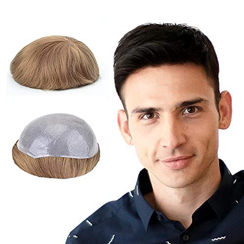 Lordhair Perücke Männer,Realität Toupet,0,06 mm Alle V-Looped Dünnes,Haarfreestyle,Natürlich eng anliegend-130% Mittlere Dichte von Lordhair