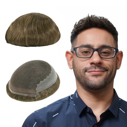 Lordhair Perücke Männer,Realität Toupet,Französische Spitzen weben mit Zwei Seiten und hinter sich PU，Atmungsaktiver und komfortabel，Fühlen Sie sich nicht schwül von Lordhair