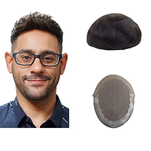 Lordhair Perücke Männer,Realität Toupet,Französische Spitzen weben mit Zwei Seiten und hinter sich PU，Atmungsaktiver und komfortabel，Fühlen Sie sich nicht schwül von Lordhair