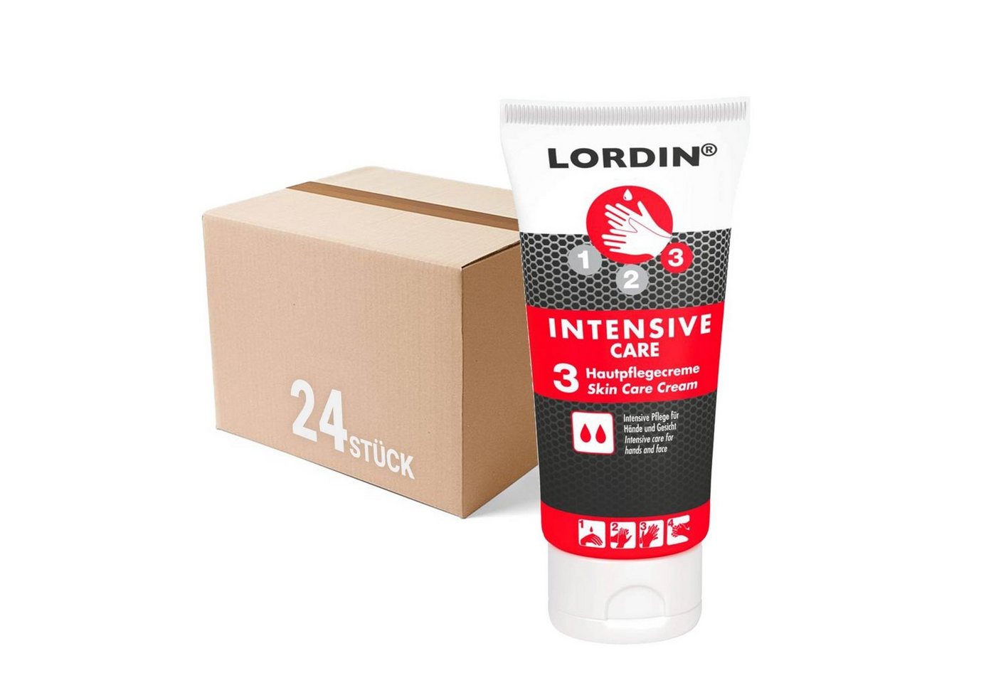 Lordin Körperpflegemittel 24x Hautpflegecreme INTENSIVE CARE, stark beanspruchte & trockene Haut von Lordin