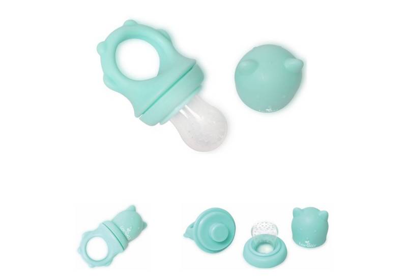 Lorelli Schnuller Fruchtsauger 2 in 1 Beißring, Beikostsauger, Fütterhilfe, Schutzkappe von Lorelli