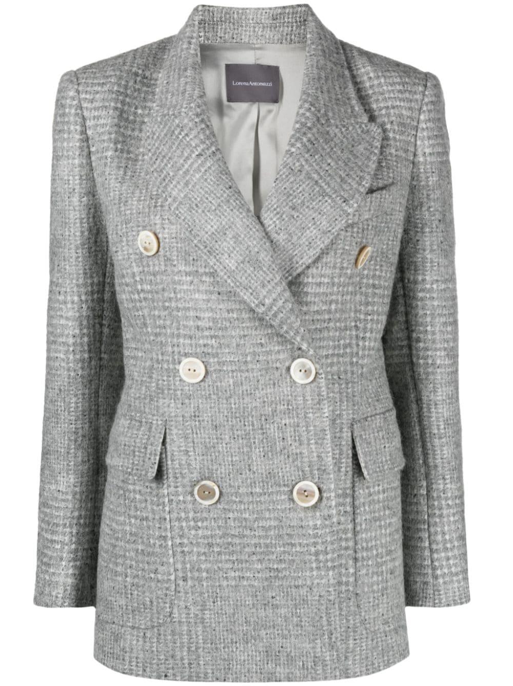 Lorena Antoniazzi Doppelreihiger Blazer mit Check - Grau von Lorena Antoniazzi