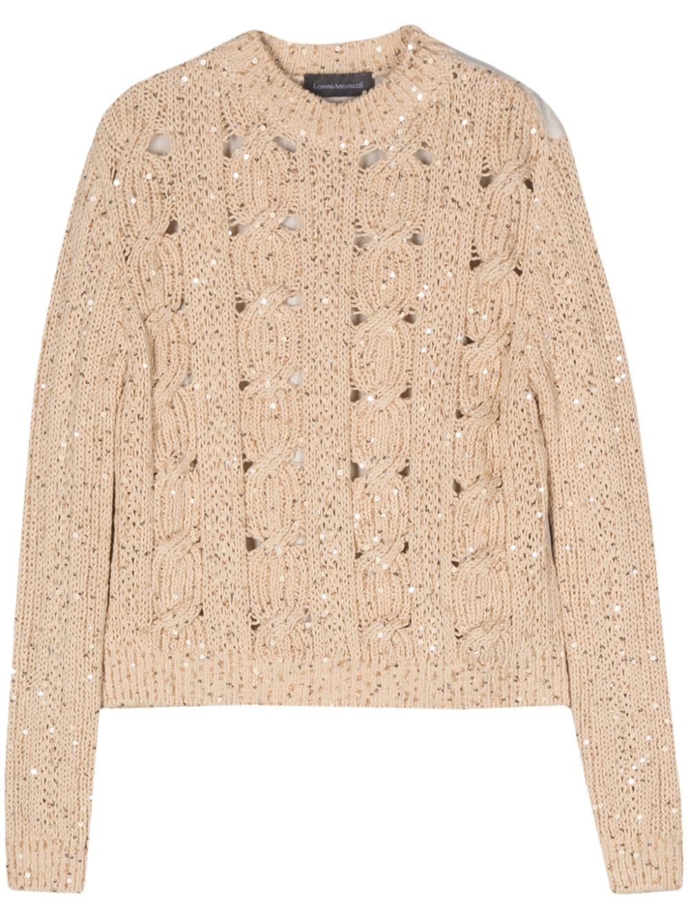 Lorena Antoniazzi Pullover mit Pailletten - Nude von Lorena Antoniazzi