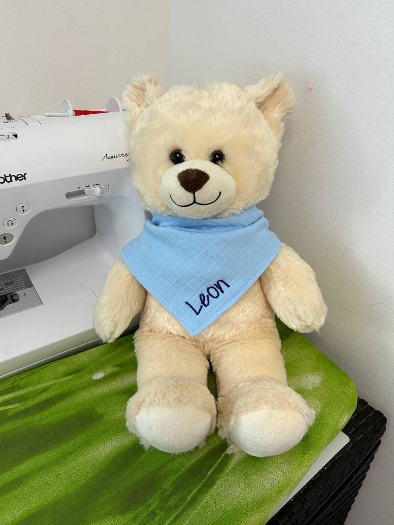 Halstuch Musselin Hellblau Mit Name von LorenasDesign2013